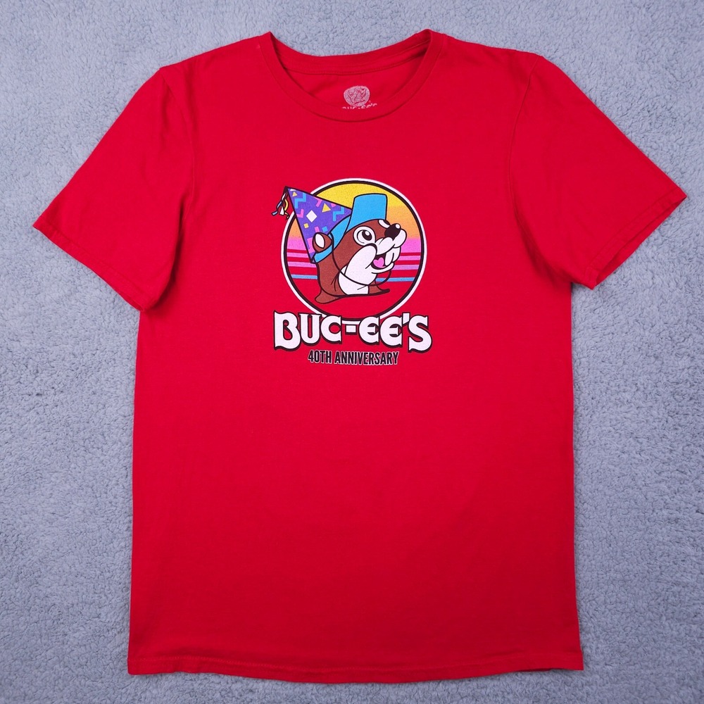Bucees Shirt Mens Small Red 40th Anniversay Party Like Its 1982 Peace Love Tee - Picture 2 of 10
